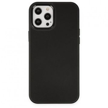 BSSM iPhone 12 Pro Max Asya Deri Silikon Siyah Kılıf