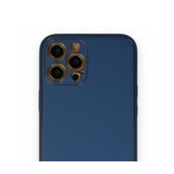 BSSM iPhone 12 Pro Max Coco Deri Silikon Kapak Açık Mavi Kılıf