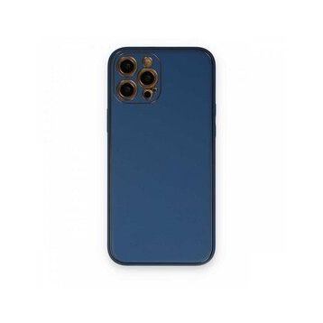 BSSM iPhone 12 Pro Max Coco Deri Silikon Kapak Açık Mavi Kılıf