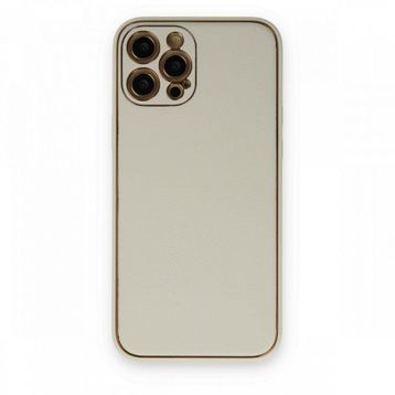 BSSM iPhone 12 Pro Max Coco Deri Silikon Kapak Beyaz Kılıf