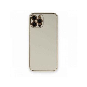 BSSM iPhone 12 Pro Max Coco Deri Silikon Kapak Beyaz Kılıf