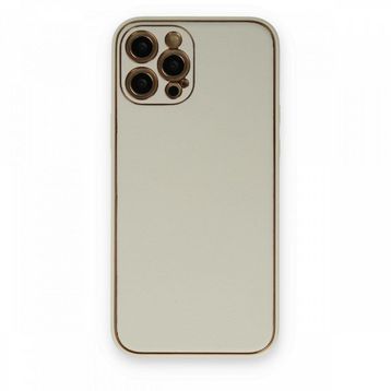 BSSM iPhone 12 Pro Max Coco Deri Silikon Kapak Beyaz Kılıf