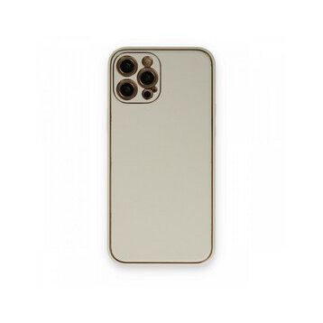 BSSM iPhone 12 Pro Max Coco Deri Silikon Kapak Beyaz Kılıf