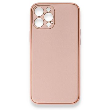BSSM iPhone 12 Pro Max Coco Deri Silikon Kapak Pembe Kılıf
