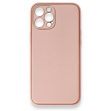 BSSM iPhone 12 Pro Max Coco Deri Silikon Kapak Pembe Kılıf