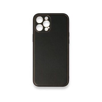 BSSM iPhone 12 Pro Max Coco Deri Silikon Kapak Siyah Kılıf