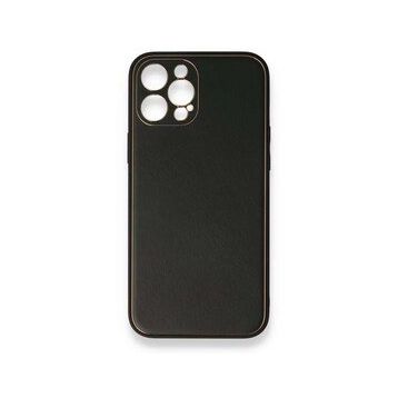 BSSM iPhone 12 Pro Max Coco Deri Silikon Kapak Siyah Kılıf