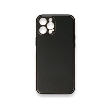 BSSM iPhone 12 Pro Max Coco Deri Silikon Kapak Siyah Kılıf