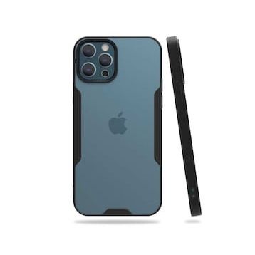 BSSM iPhone 12 Pro Max Platin Silikon Siyah Kılıf