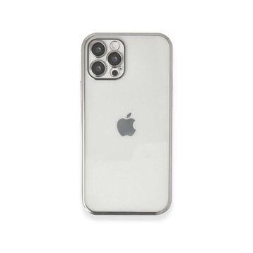 BSSM iPhone 12 Pro Max Razer Lensli Silikon - Gümüş Kılıf