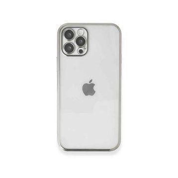BSSM iPhone 12 Pro Max Razer Lensli Silikon - Gümüş Kılıf