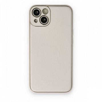 BSSM iPhone 13 Coco Deri Silikon Kapak Beyaz Kılıf