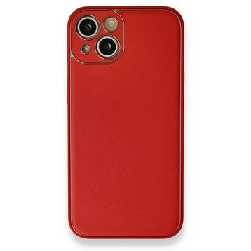 BSSM iPhone 13 Coco Deri Silikon Kapak Kırmızı Kılıf