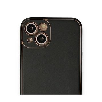 BSSM iPhone 13 Coco Deri Silikon Kapak Siyah Kılıf