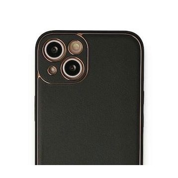 BSSM iPhone 13 Coco Deri Silikon Kapak Siyah Kılıf