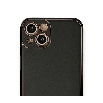 BSSM iPhone 13 Coco Deri Silikon Kapak Siyah Kılıf