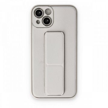 BSSM iPhone 13 Coco Deri Standlı Kapak Beyaz Kılıf