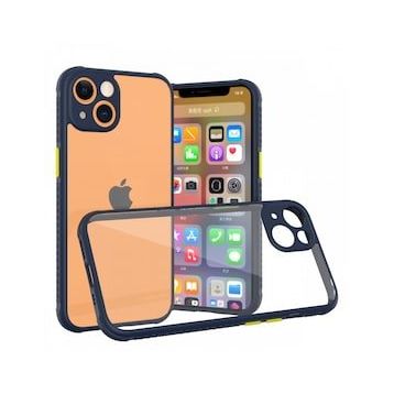 BSSM iPhone 13 Mini Miami Şeffaf Silikon Lacivert Kılıf