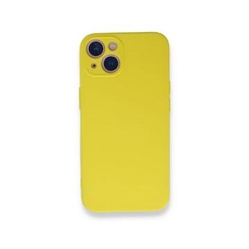 BSSM iPhone 13 Mini Nano İçi Kadife Silikon Sarı Kılıf