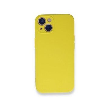 BSSM iPhone 13 Mini Nano İçi Kadife Silikon Sarı Kılıf