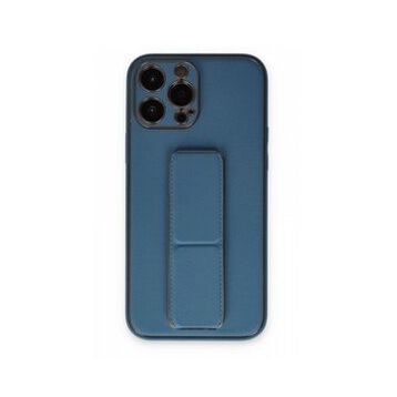 BSSM iPhone 13 Pro Coco Açık Mavi Deri Standlı Kapak Kılıf