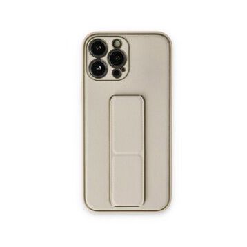 BSSM iPhone 13 Pro Coco Beyaz Deri Standlı Kapak Kılıf