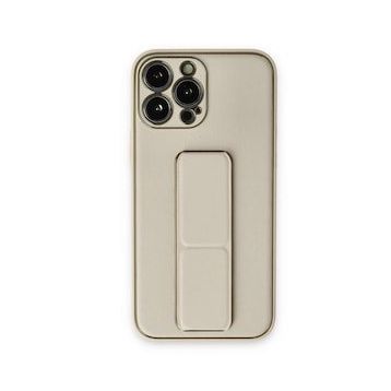 BSSM iPhone 13 Pro Coco Beyaz Deri Standlı Kapak Kılıf