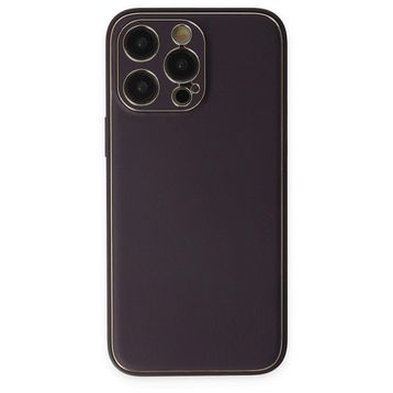 BSSM iPhone 13 Pro Coco Deri Silikon Kapak Derin Mor Renkli Kılıf