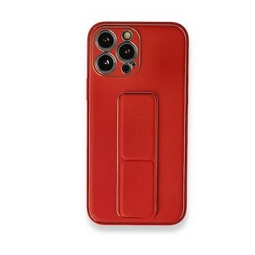 BSSM iPhone 13 Pro Coco Kırmızı Deri Standlı Kapak Kılıf