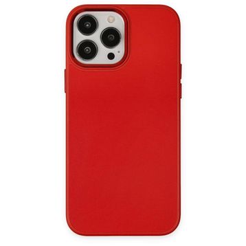 BSSM iPhone 13 Pro Kırmızı Asya Deri Silikon Kılıf