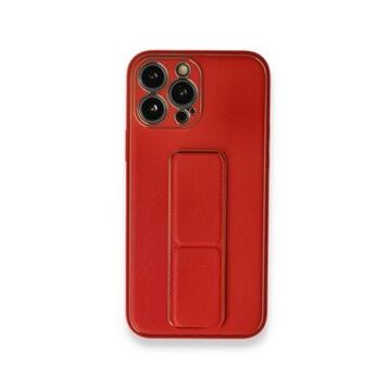 BSSM iPhone 13 Pro Max Coco Deri Standlı Kapak Kırmızı Kılıf