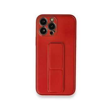 BSSM iPhone 13 Pro Max Coco Deri Standlı Kapak Kırmızı Kılıf