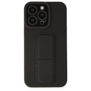 BSSM iPhone 13 Pro Max Mega Standlı Silikon Siyah Kılıf
