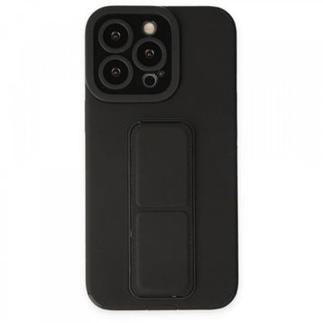 BSSM iPhone 13 Pro Max Mega Standlı Silikon Siyah Kılıf