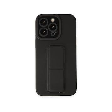 BSSM iPhone 13 Pro Max Mega Standlı Silikon Siyah Kılıf