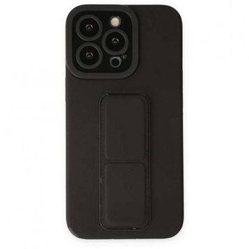 BSSM iPhone 13 Pro Max Mega Standlı Silikon Siyah Kılıf