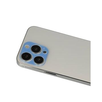 BSSM iPhone 13 Pro Max Rainbow Mavi Kamera Lens Koruma Camı