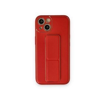 BSSM iPhone 14 Coco Deri Standlı Kapak Kırmızı Kılıf