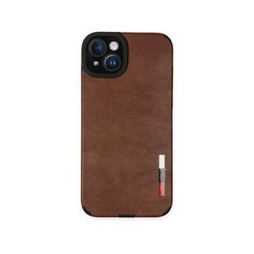 BSSM iPhone 14 Loop Deri Silikon Kahverengi Kılıf