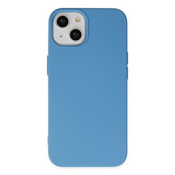 BSSM iPhone 14 Nano içi Kadife Silikon Mavi Kılıf