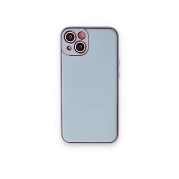 BSSM iPhone 14 Plus Coco Deri Silikon Kapak Sky Blue Kılıf