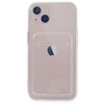 BSSM iPhone 14 Plus Kart Şeffaf Silikon Şeffaf Kılıf