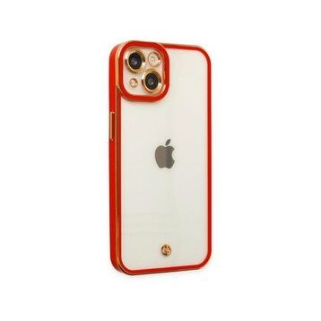 BSSM iPhone 14 Plus Liva Lens Silikon Kırmızı Kılıf