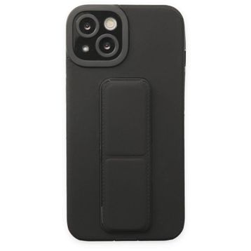 BSSM iPhone 14 Plus Mega Standlı Silikon Siyah Kılıf