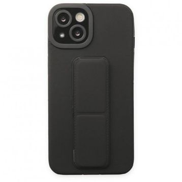 BSSM iPhone 14 Plus Mega Standlı Silikon Siyah Kılıf