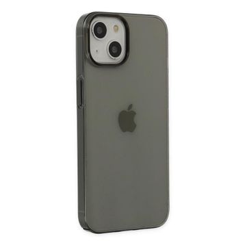 BSSM iPhone 14 Plus PC Sert Şeffaf Kapak Siyah Kılıf