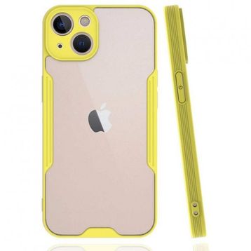 BSSM iPhone 14 Plus Platin Silikon Sarı Kılıf