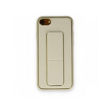 BSSM iPhone 7 Coco Deri Standlı Kapak Beyaz Kılıf