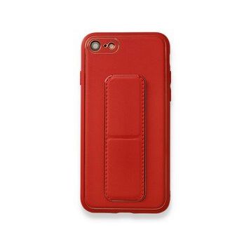 BSSM iPhone 7 Coco Deri Standlı Kapak Kırmızı Kılıf