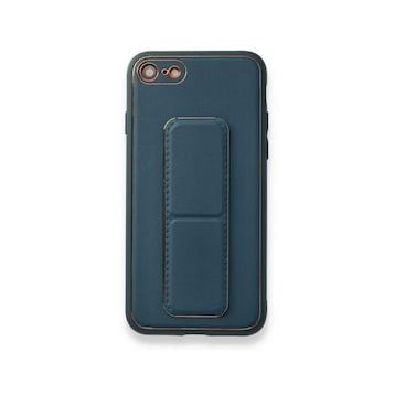 BSSM iPhone 7 Coco Deri Standlı Kapak Mavi Kılıf